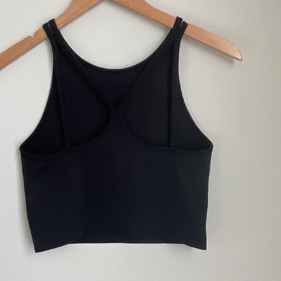 Aurora Black High Neck Ribbed Crop Tank Seamless Size Small - Picture 4 of 6